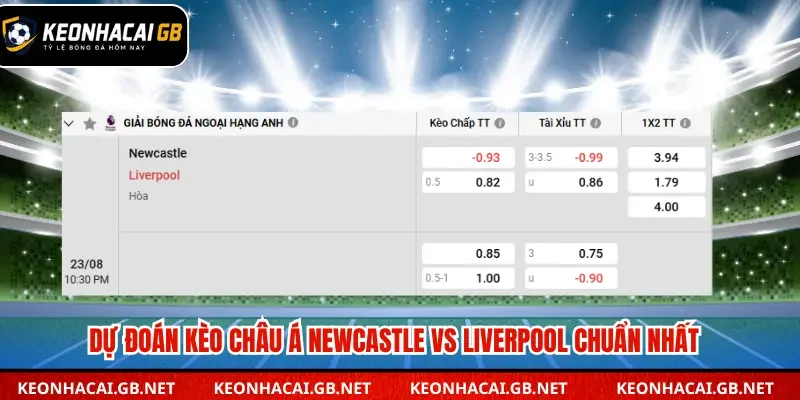 Dự đoán kèo châu Á Newcastle vs Liverpool chuẩn nhất
